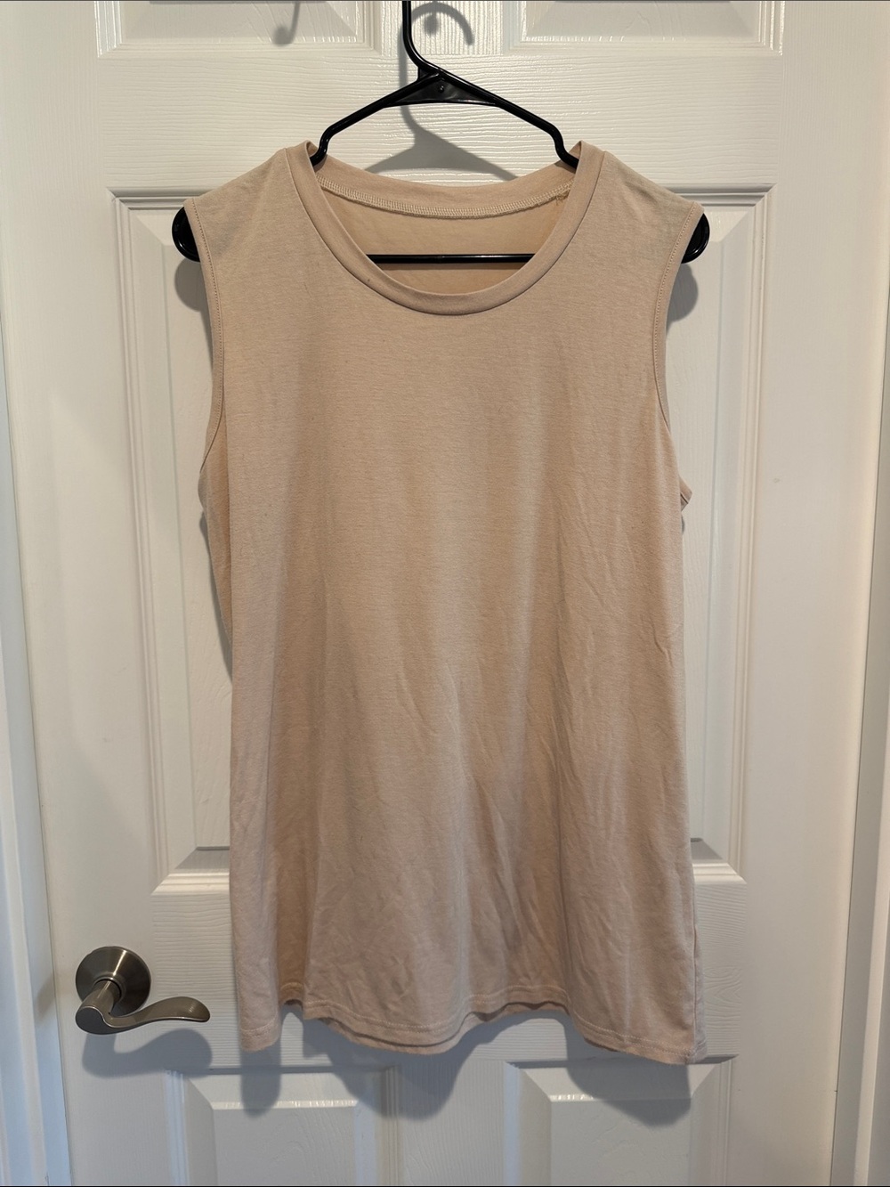 Sleeveless Crewneck Tank Top - Beige